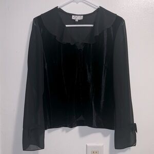 David Warren black velvet blouse